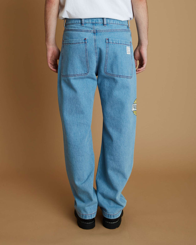 Rassvet Varsity Straight Denim Trousers (Light Blue)