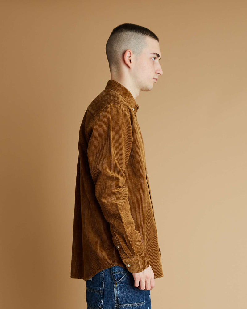 Carhartt L/S Madison Cord Shirt (Hamilton Brown / Black)
