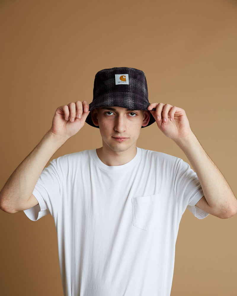 Carhartt Cord Bucket Hat (Wiley Check / Dark Plum)