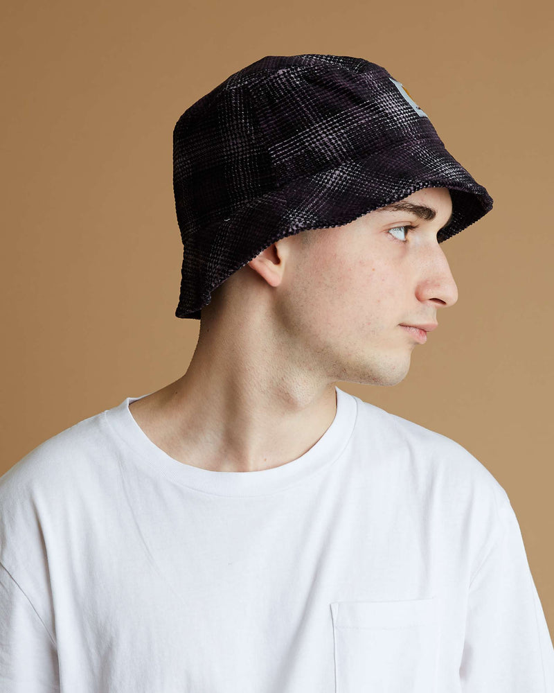 Carhartt Cord Bucket Hat (Wiley Check / Dark Plum)