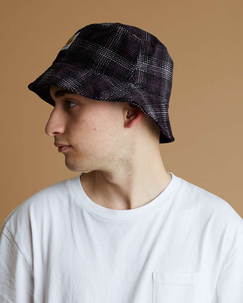 Carhartt Cord Bucket Hat (Wiley Check / Dark Plum)