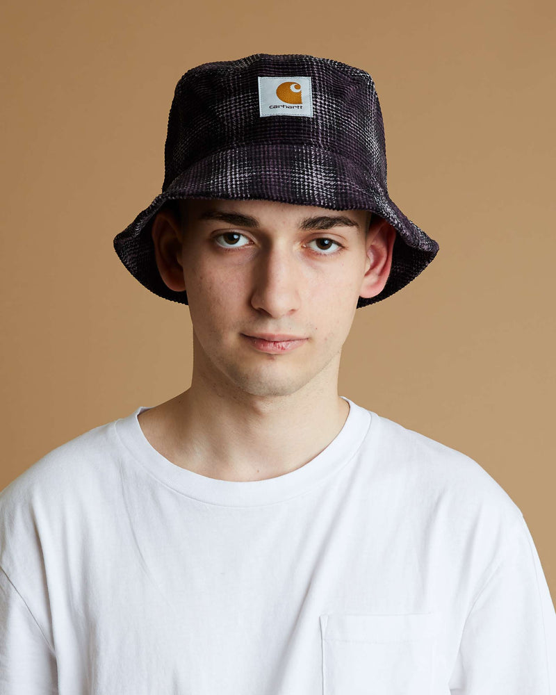 Carhartt Cord Bucket Hat (Wiley Check / Dark Plum)