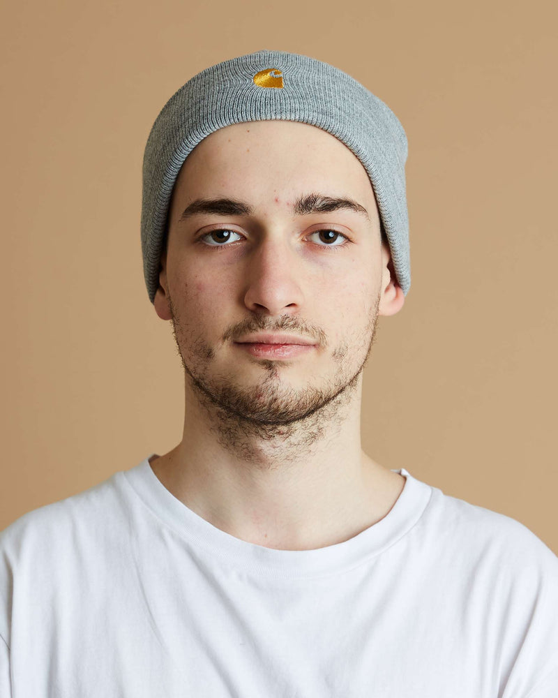 Carhartt Chase Beanie (Grey Heather / Gold)