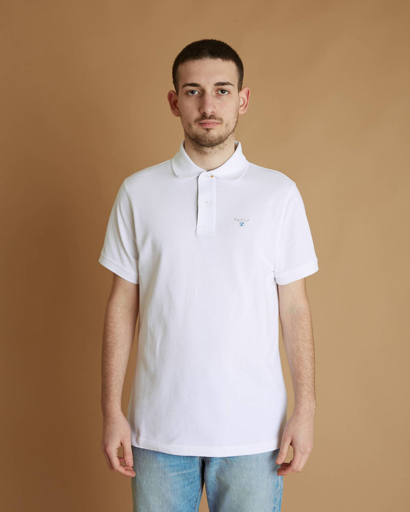 Barbour Tartan Pique Polo (White)