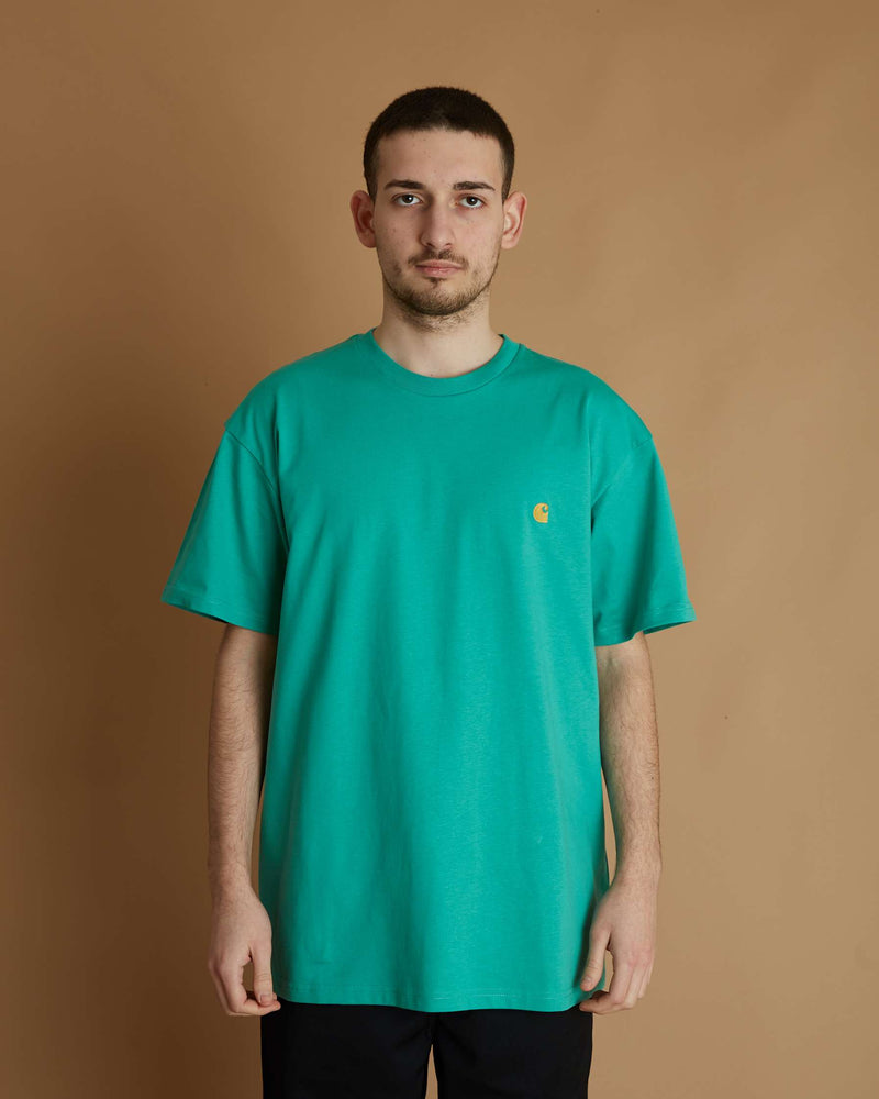 Carhartt S/S Chase T-Shirt  (Aqua Green / Gold)