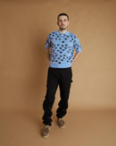 Rassvet Men Hearts Polo Jumper Knit (Blue)