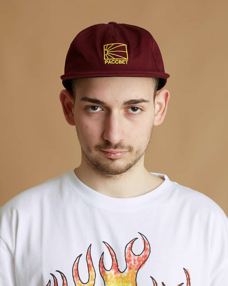 Rassvet Men 5-Panel Logo Cap Woven (Dark Red)