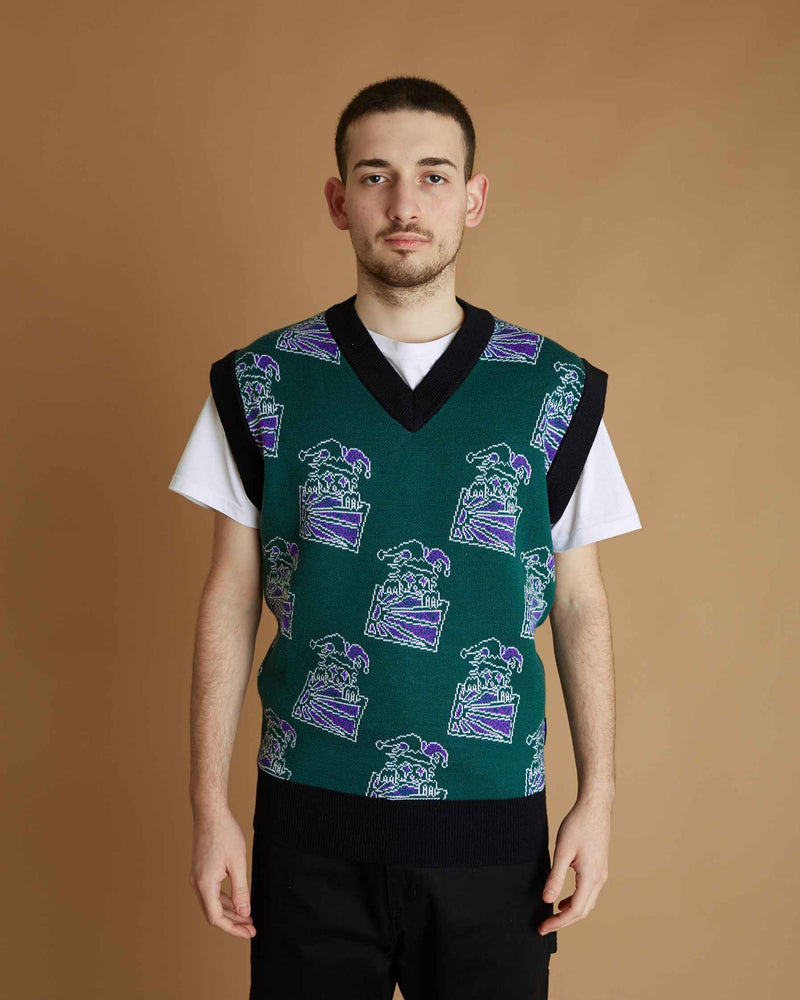 Rassvet Men Clown Sleeveless Jumper Knit (Green)