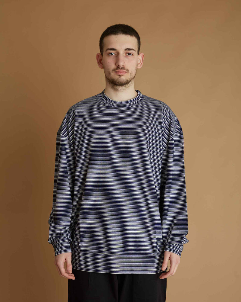 Universal Works Loose Sweatshirt Tex Stripe (Dark Navy)