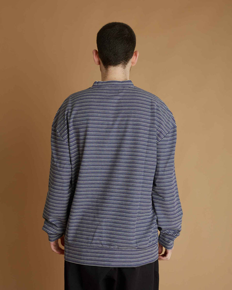 Universal Works Loose Sweatshirt Tex Stripe (Dark Navy)