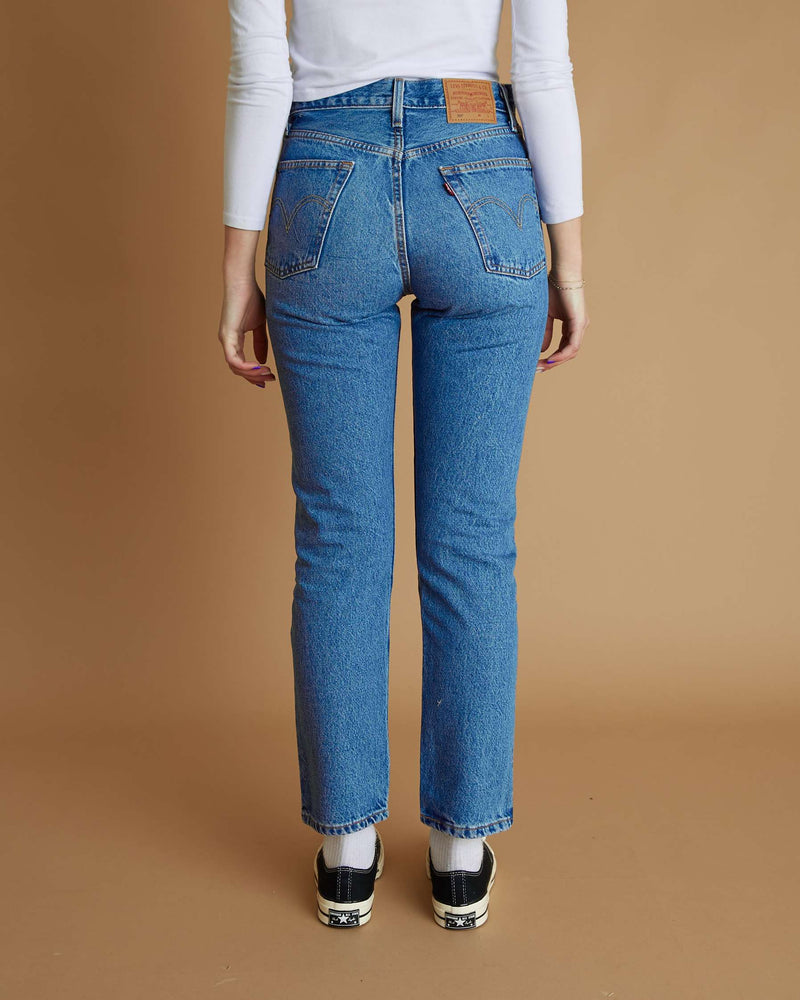 Levi’s 501 Crop (Medium Indigo Worn In)