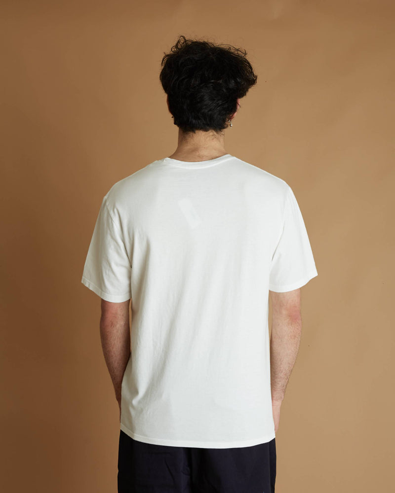 Patagonia Line Logo Ridge Stripe Organic Pocket T-Shirt (Whi)