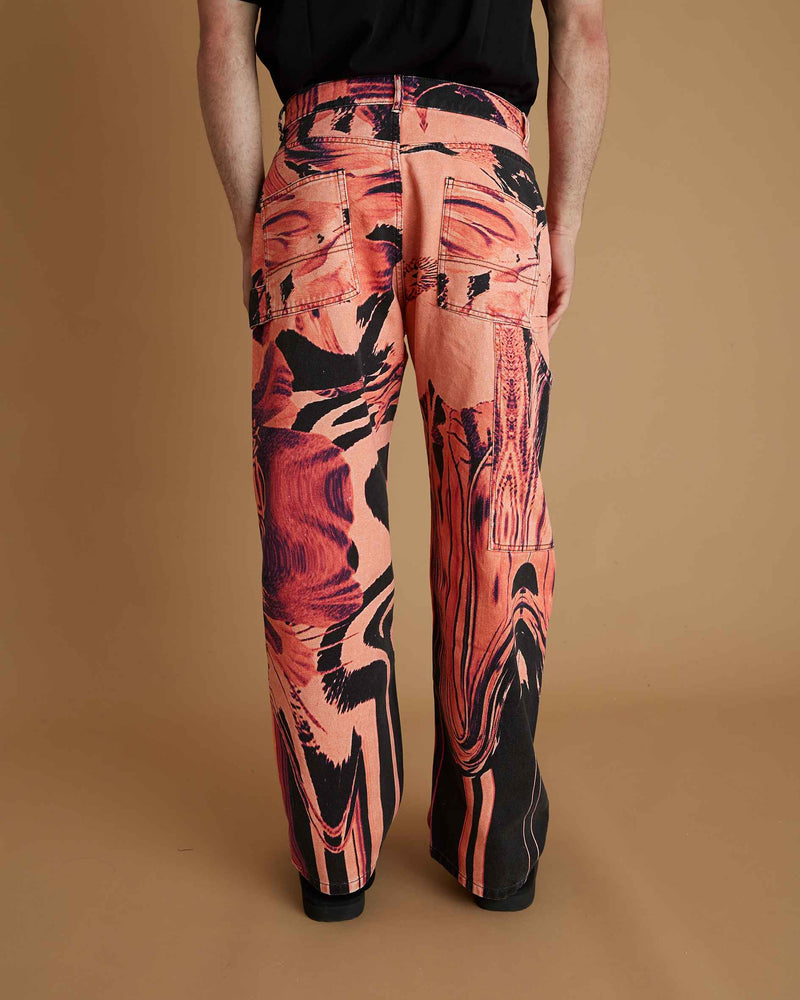 Rassvet Men Flower Single Knee Baggy De