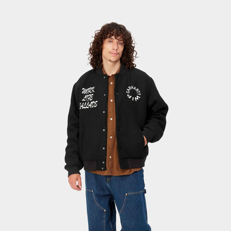 Carharrt Work Varsity Bomber Polyester/Wool Felt (Black)