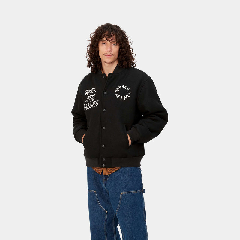 Carharrt Work Varsity Bomber Polyester/Wool Felt (Black)