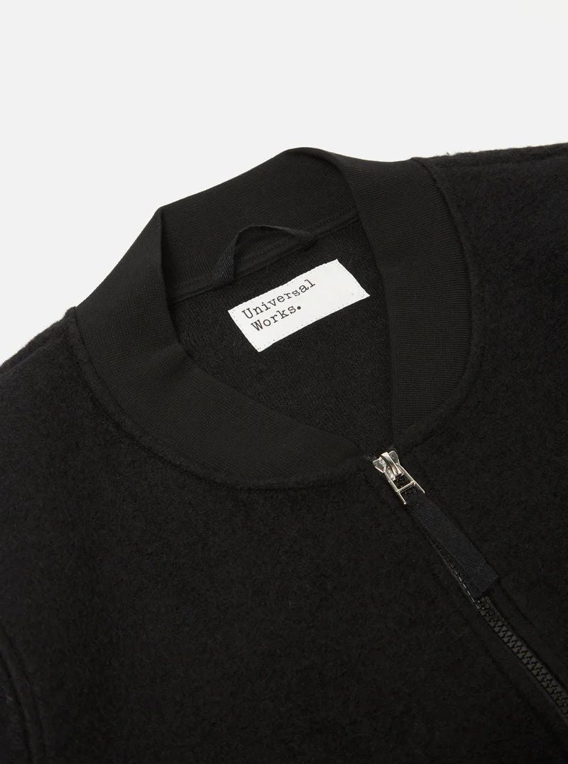 Universal Works Zip Bomber Wool Fleece (Black)