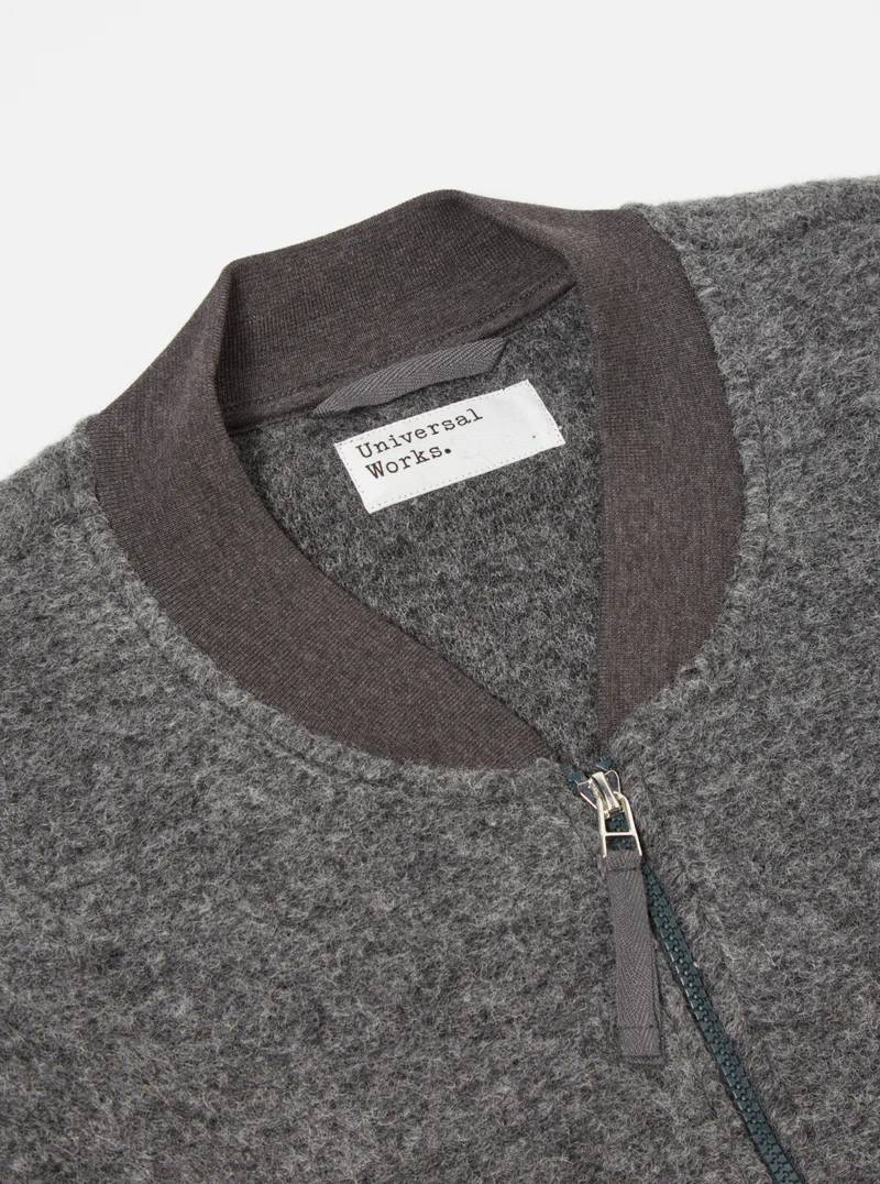 Universal Works Zip Bomber Wool Fleece (Grey Marl)