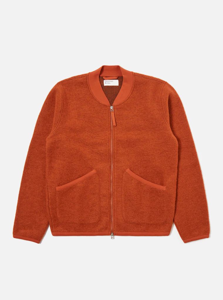 Universal Works Zip Bomber Wool Fleece (Orange)