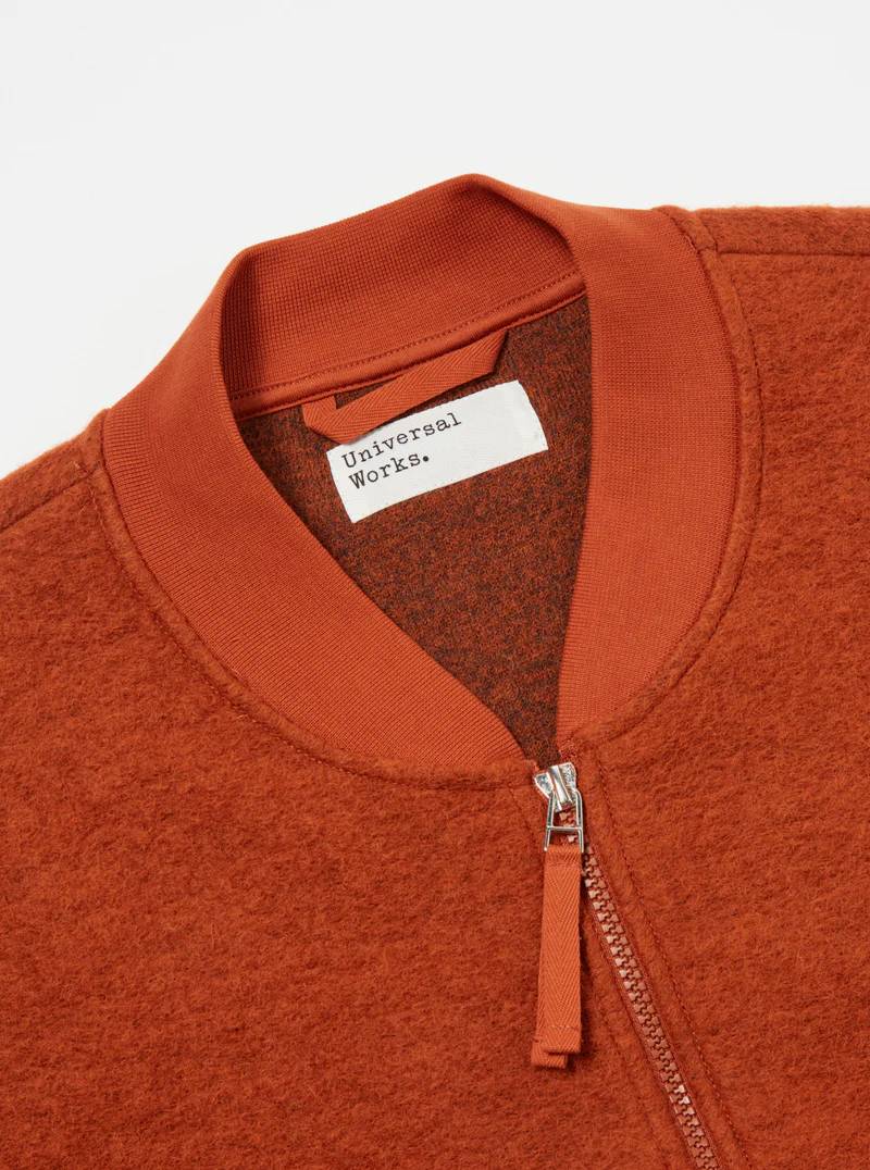 Universal Works Zip Bomber Wool Fleece (Orange)