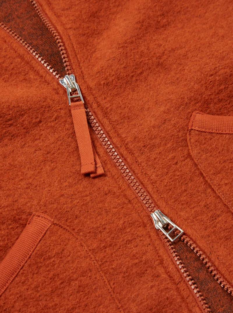 Universal Works Zip Bomber Wool Fleece (Orange)