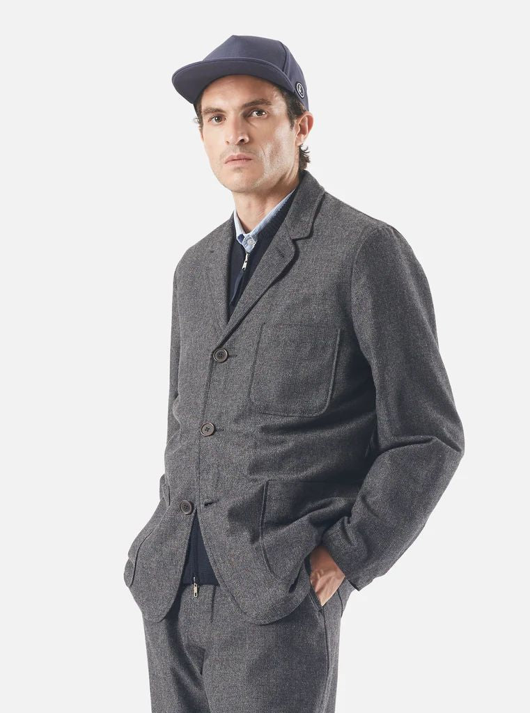 Universal Works Upcycled It Tweed Three Button Jacket (Grey)