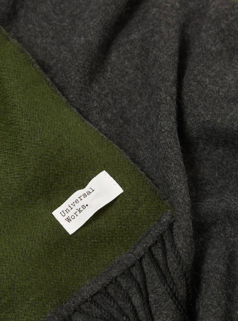 Universal Works Double Sided Scarf (Green/Charcol)