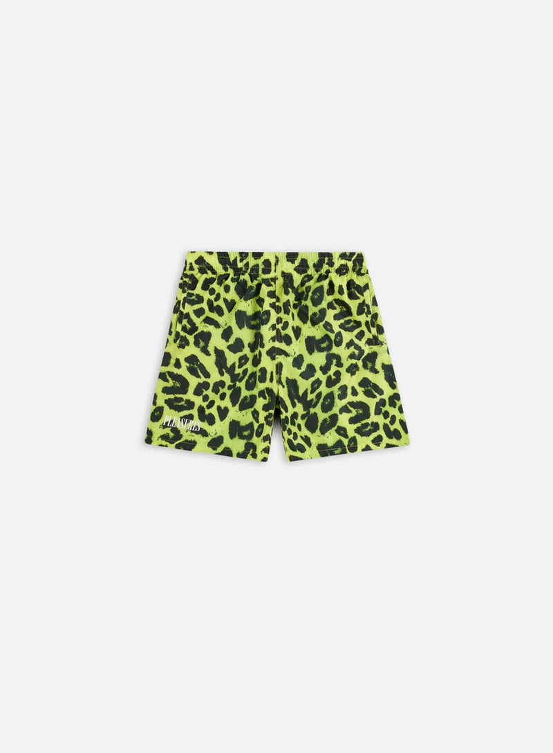 Pleasures Leopard Running Short (Lime)