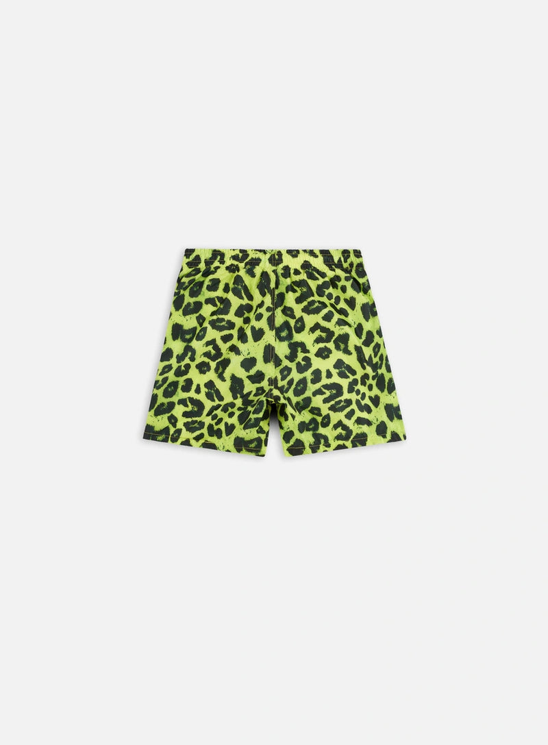 Pleasures Leopard Running Short (Lime)