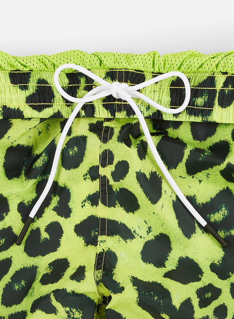 Pleasures Leopard Running Short (Lime)