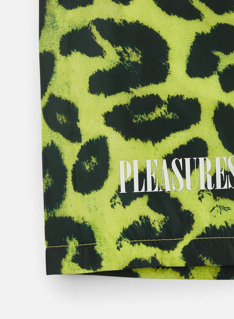 Pleasures Leopard Running Short (Lime)