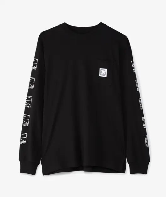 Rassvet Men Logo Long Sleeve Tee Shirt Knit (Black)