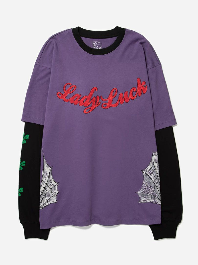 Rassvet Men Lady Luck Long Sleeve Tee Shirt Knit (Purple)