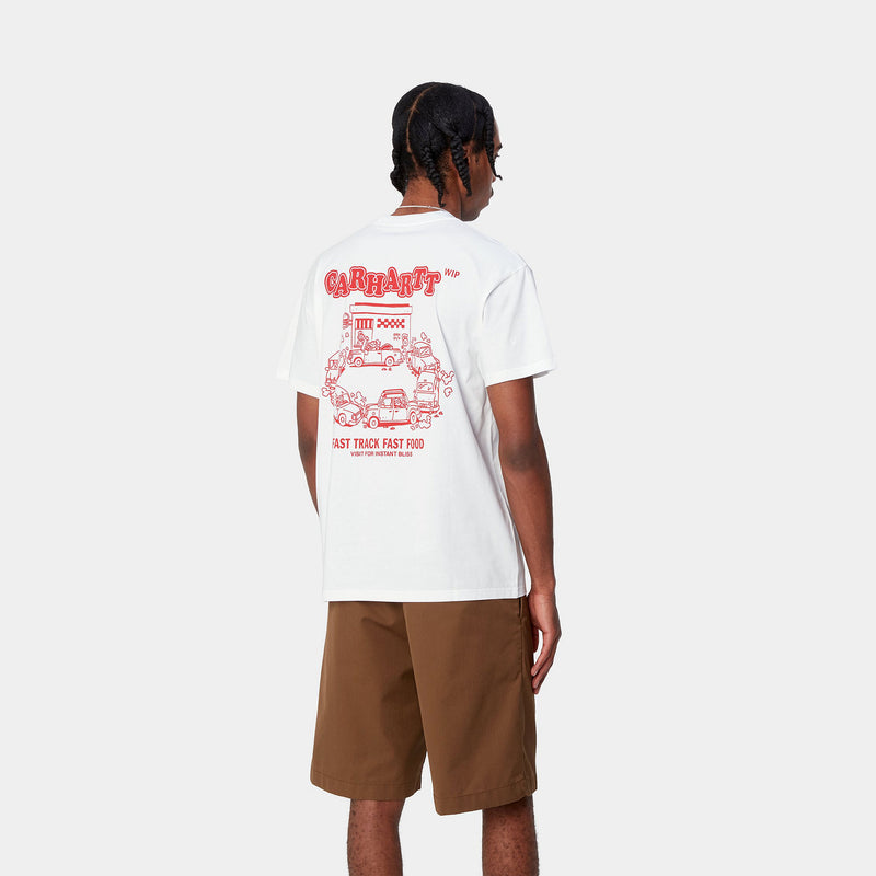 Carhartt S/S Fast Food T-Shirt 100% Organic Cotton (White/Red)