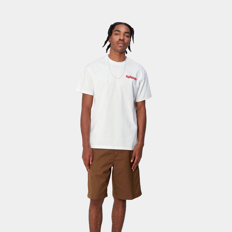Carhartt S/S Fast Food T-Shirt 100% Organic Cotton (White/Red)