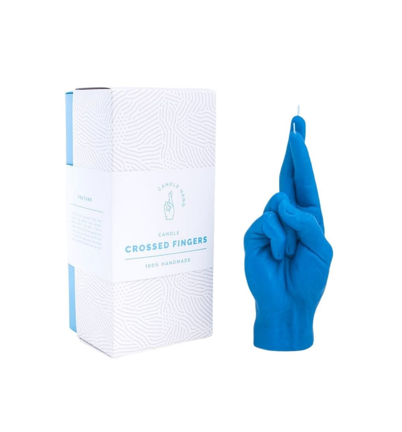 Candle Hand Crossed Fingers (Blue)