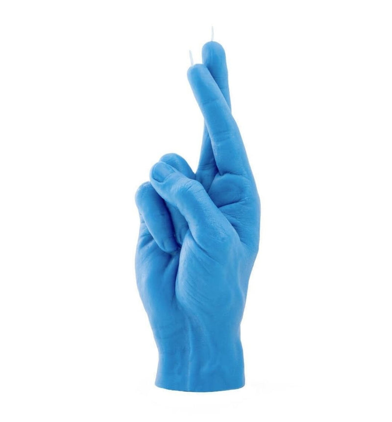 Candle Hand Crossed Fingers (Blue)