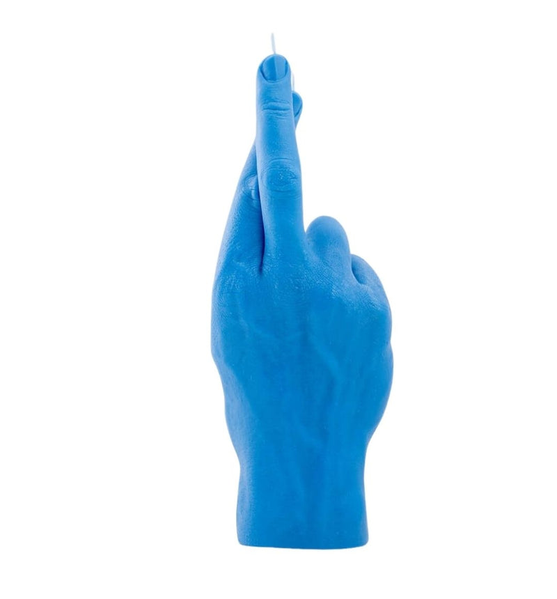 Candle Hand Crossed Fingers (Blue)