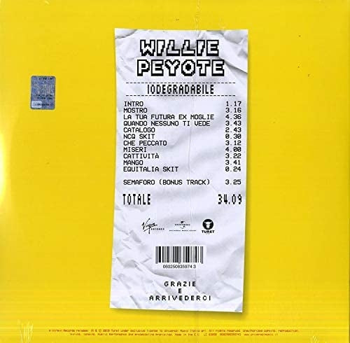 Willie Peyote - Iodegradabile (12" Red Vinyl Limited Edt.)