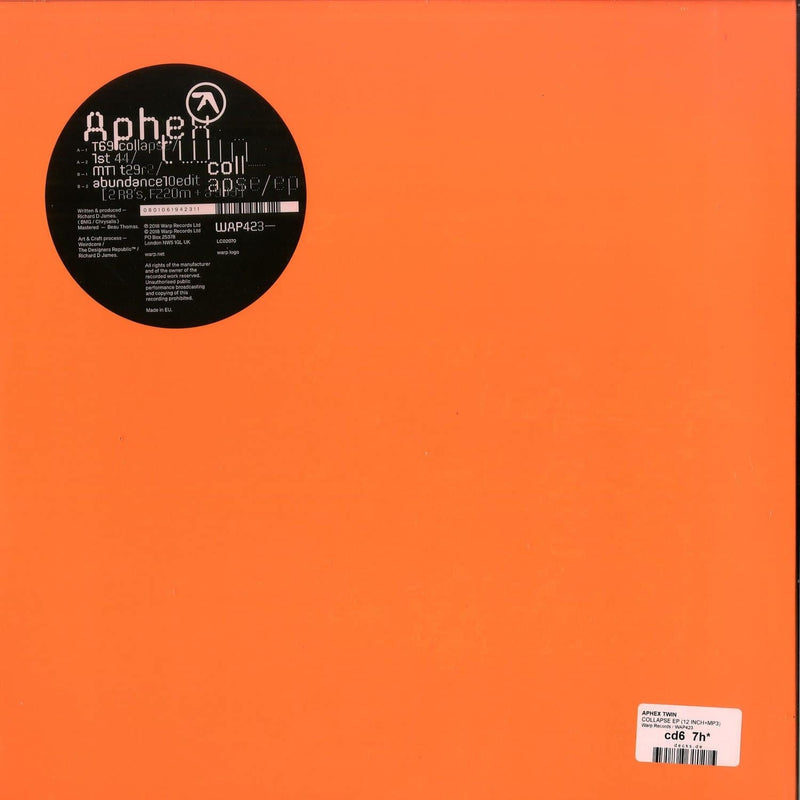 Aphex Twin - Collapse Ep (12" Vinyl + mp3) Warp Records / WAP423