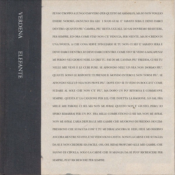 Verdena - Elefante (10" Vinyl) -  Black Out