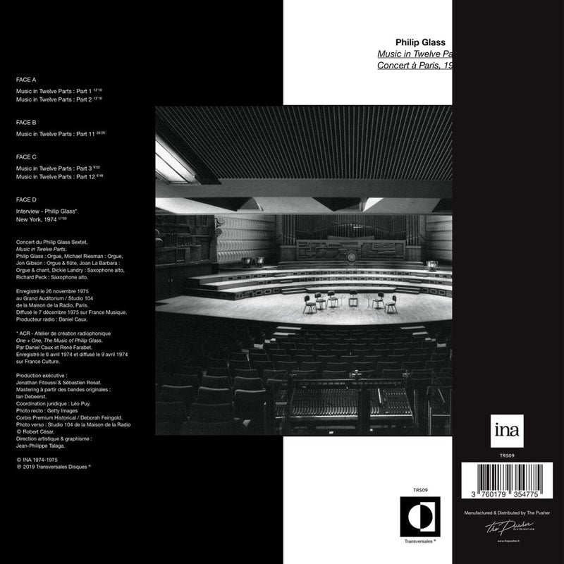 Philip Glass - Music In Twelve Parts: Concert A Paris 1975 (2x12" Vinyl) | Transversales Disques (TRS09)