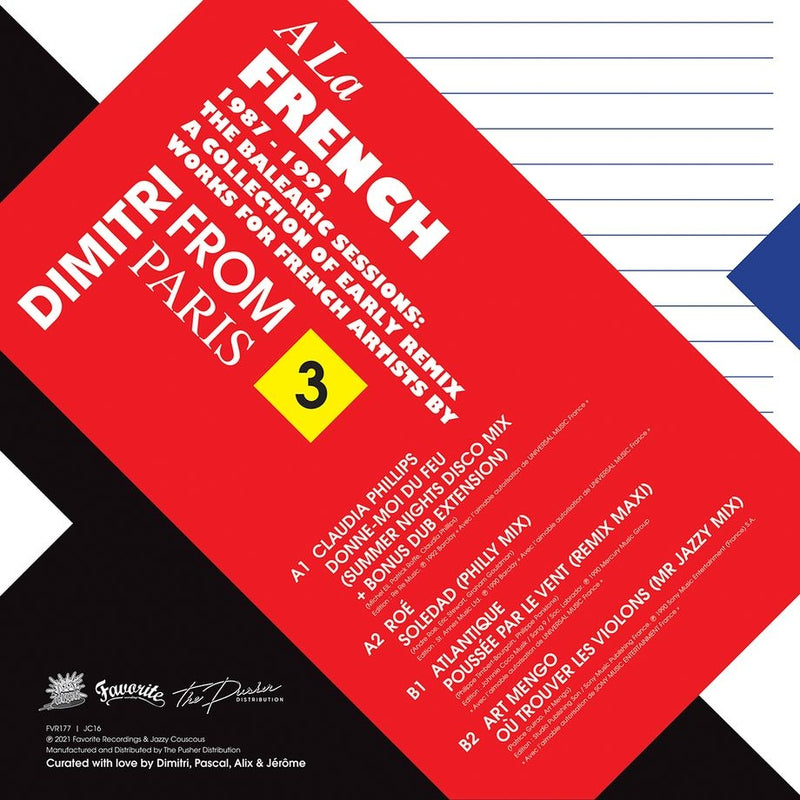 Dimitri From Paris & Various - A La French (1987-1992) The Balearic Sessions Vol. 3 |  Favorite Recordings Jazzy Couscous (FVR177)