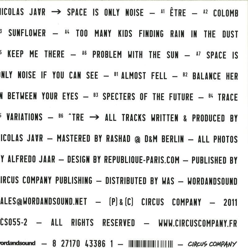 Nicolas Jaar - Space Is Only Noise | Circus Company (CCS055-2)