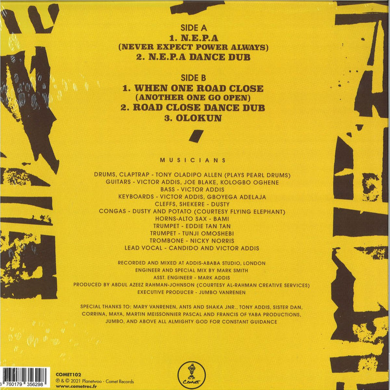 Tony Allen - N.E.P.A. (Never Expect Power Always) | Comet Records (COMET102)