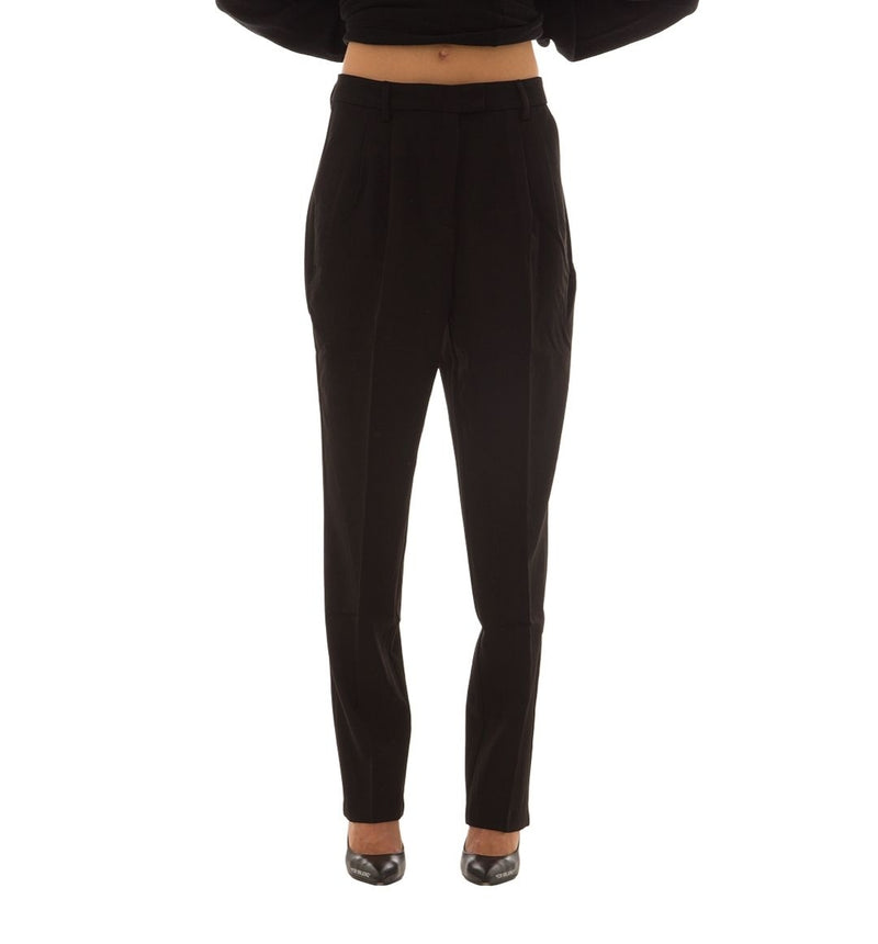 NA-KD Recycled Cropped High Waist Suit Pants (Black)