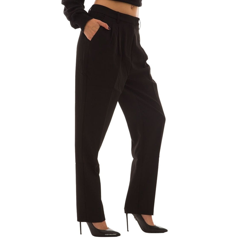 NA-KD Recycled Cropped High Waist Suit Pants (Black)