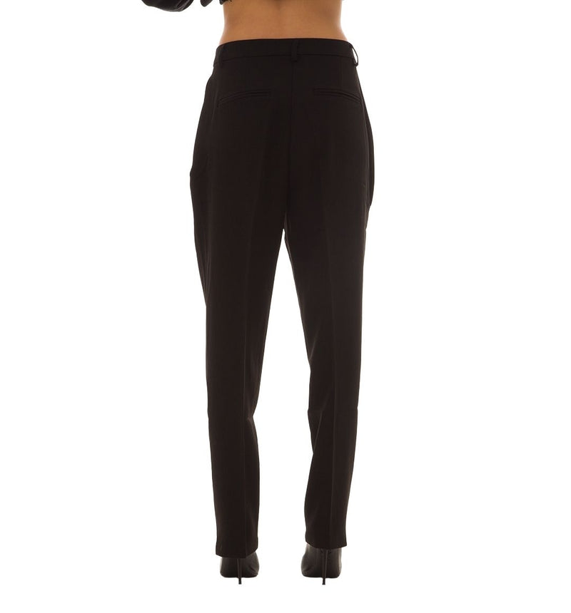 NA-KD Recycled Cropped High Waist Suit Pants (Black)