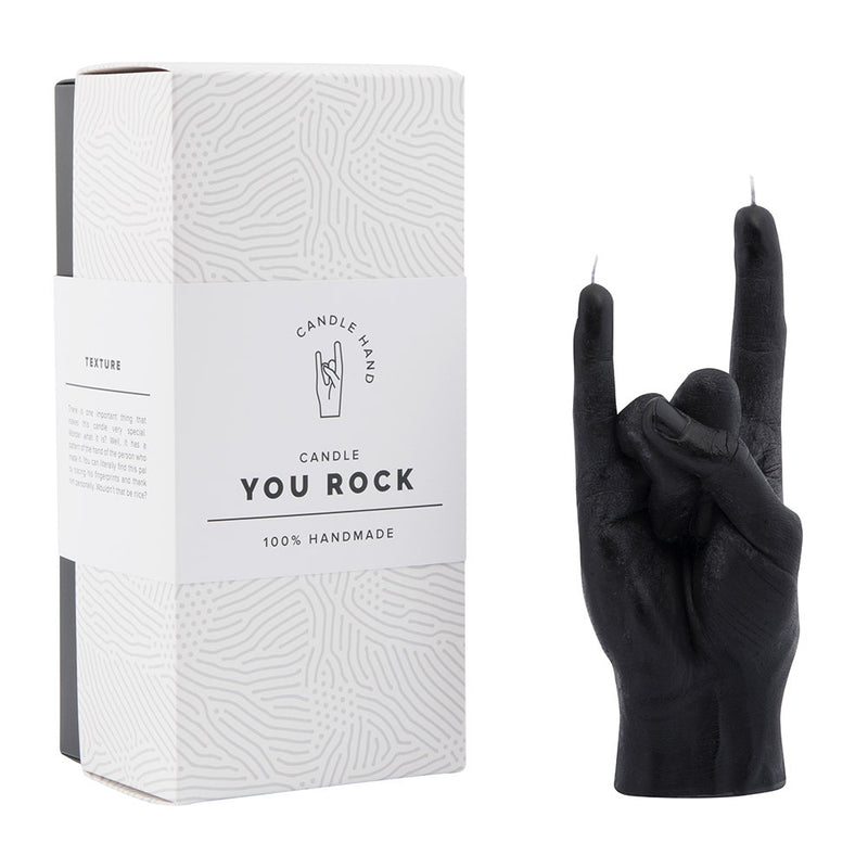Candle Hand You Rock (Black)