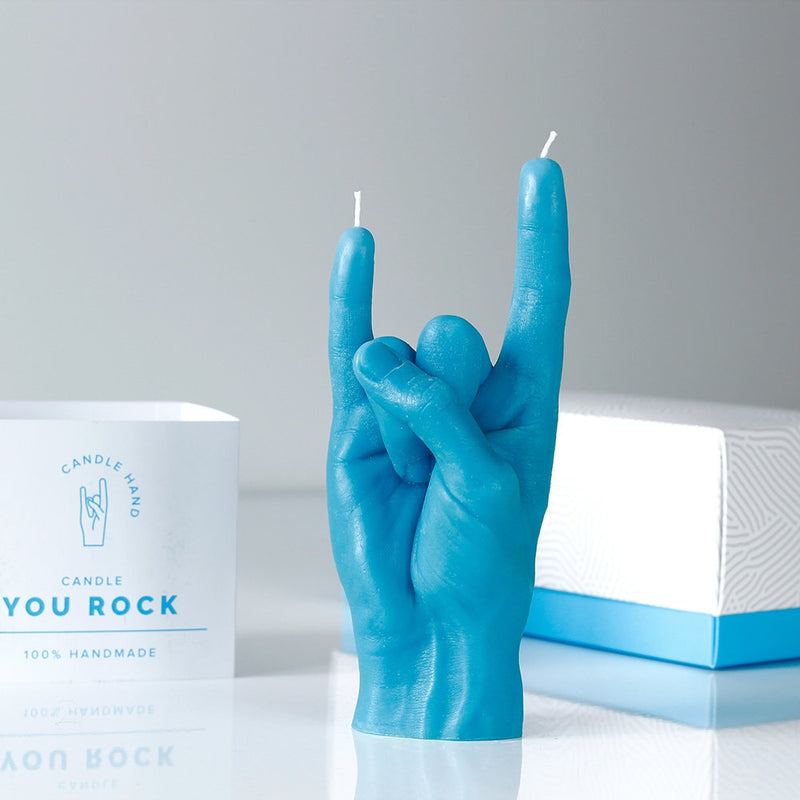 Candle Hand You Rock (Blue)