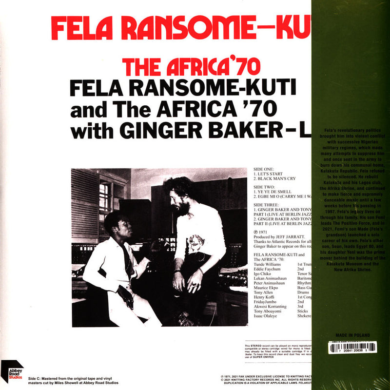 Fela Kuti - Live With Ginger Baker (2x12" Vinyl)